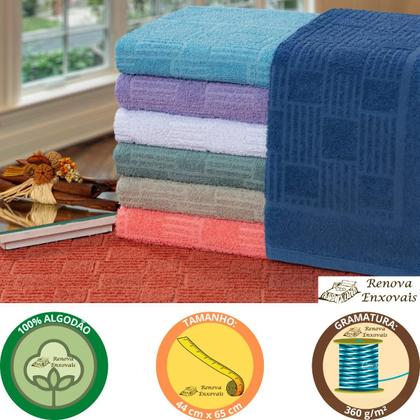 Imagem de Kit 6 Toalha De Piso Para Banheiro Geométrico Jogo Toalhas Saída De Box Tapete Banho Atoalhado Para Pés 100 Algodão 44 X 65 Cm Renova Enxovais