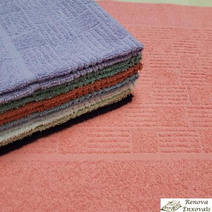 Imagem de Kit 6 Toalha De Piso Para Banheiro Geométrico Jogo Toalhas Saída De Box Tapete Banho Atoalhado Para Pés 100 Algodão 44 X 65 Cm Renova Enxovais