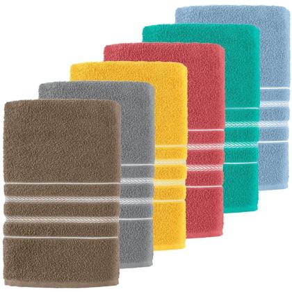 Imagem de Kit 6 Toalhas De Banho Teka Escala Cores Sortidas 280 gm 100 Algodão