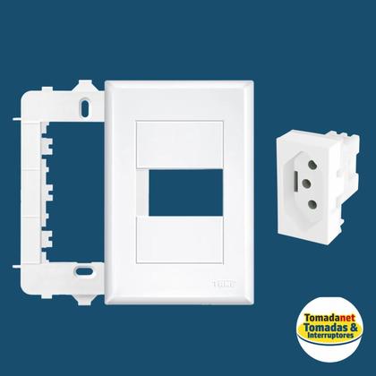 Imagem de Kit 6 Tomadas 20a com placa + suporte 4x2 Fame Evidence