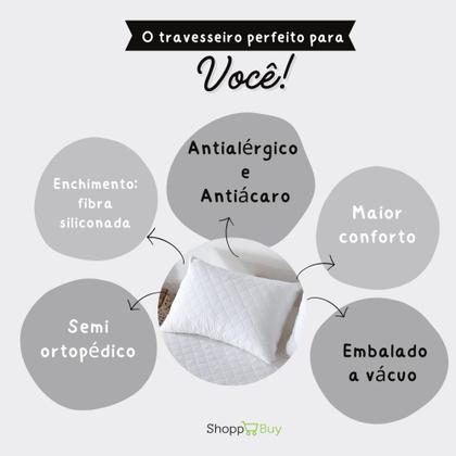 Imagem de Kit 6 Travesseiros Macio Premium Antialérgico Antiácaro 50x70 Lavável