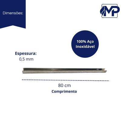 Imagem de Kit 6 Trilhos Perfil Para Churrasqueira Inox 80cm Pantheon Inox