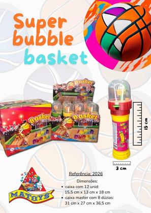 Imagem de Kit 6 Tubetes Bolhaha Sabão Super Bubble com Jogo Basquete