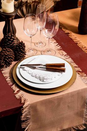 Imagem de Kit 6 Un Sousplat Dourado Polipropileno 33Cm Rafimex