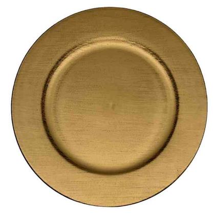 Imagem de Kit 6 Un Sousplat Dourado Polipropileno 33Cm Rafimex