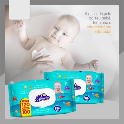 Imagem de Kit 6 und Toalha Umedecida Estrelinhas 120 Folhas