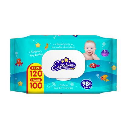 Imagem de Kit 6 und Toalha Umedecida Estrelinhas 120 Folhas