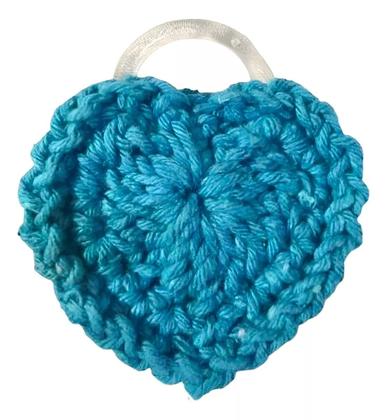 Imagem de Kit 6 Unid De Porta Guardanapos De Coração Em Crochê Azul