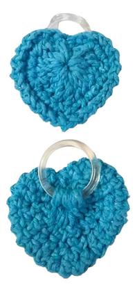 Imagem de Kit 6 Unid De Porta Guardanapos De Coração Em Crochê Azul