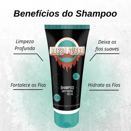 Imagem de Kit 6 Unid Shampoo Para Barba 100 Ml Barber Shop Barba Rubra