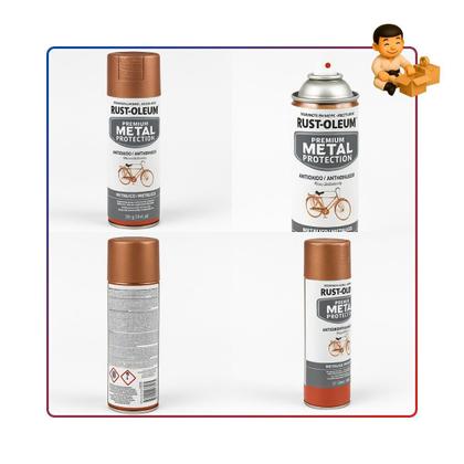 Imagem de Kit 6 unidaes - tinta spray rust oleum anti ferrugem protection metálico ouro rosa