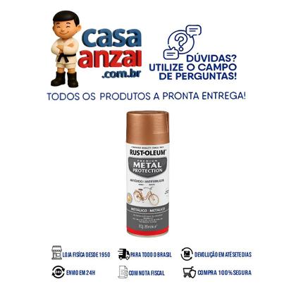 Imagem de Kit 6 unidaes - tinta spray rust oleum anti ferrugem protection metálico ouro rosa