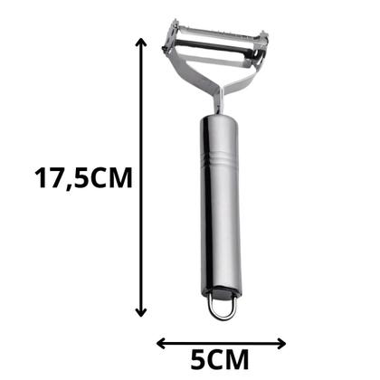 Imagem de Kit 6 Utensílio Amassador Batata e Alho Ralador N7 Descascador Inox Espremedor Inox Colher de Suco