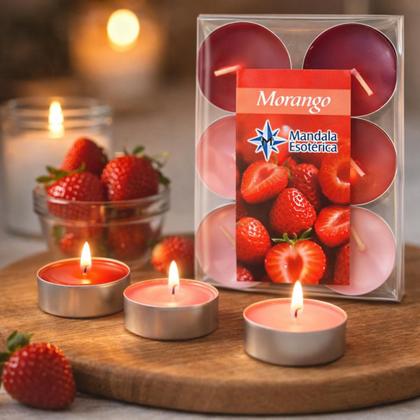 Imagem de Kit 6 Velas Morango Rechaud Difusor Flutuante Foundue