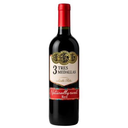 Imagem de KIT 6 Vinhos Tinto Suave 3 Medallas Naturally Sweet Red, 750ml