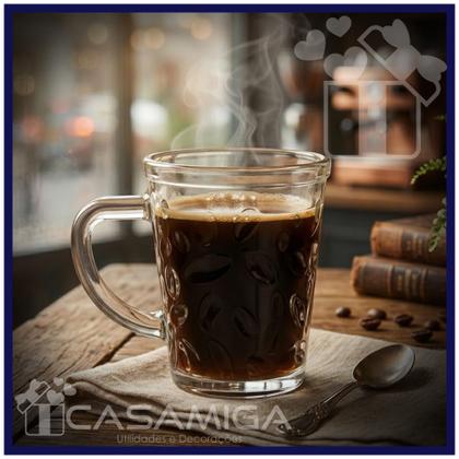 Imagem de Kit 6 Xícaras Caneca Café Expresso Estampa Coffee Vidro