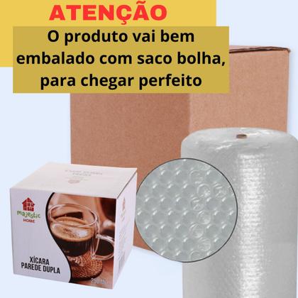 Imagem de Kit 6 Xícaras Caneca De Vidro Parede Dupla 250ml Isolante Térmico -Jogo Copos Grande Cafezinho Chá Capuccino