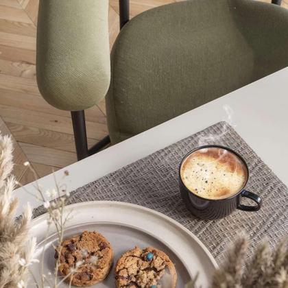 Imagem de Kit 6 Xicaras Ceramica De Cha Preta 170Ml Com Suporte