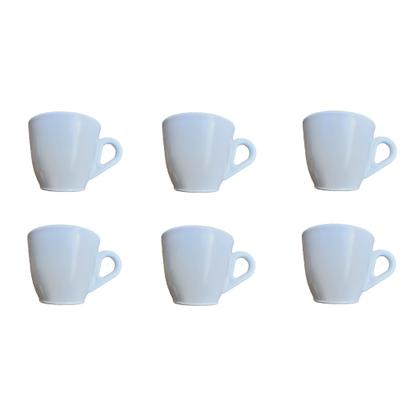 Imagem de Kit 6 xicaras de café 70ml acrilico/plastico 5cm altura por 6cm diametro (pequena) plastico branco