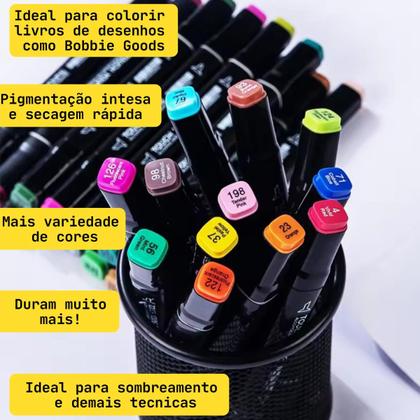 Imagem de Kit 60 Canetas Permanentes Com Ponta Dupla Para Colorir BobbIE Good
