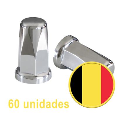 Imagem de Kit 60 capas cromada para porca 32 33 mm belga