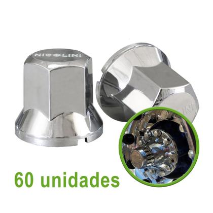 Imagem de Kit 60 capas cromada para porca 32 mm