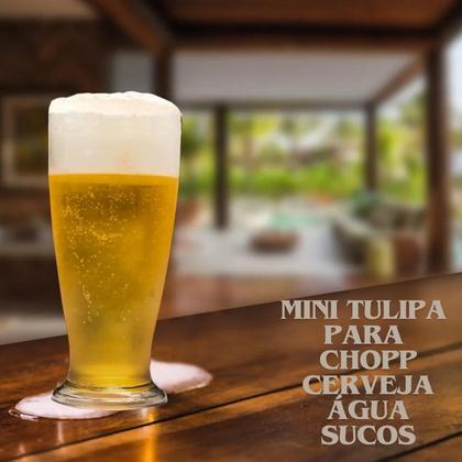 Imagem de Kit 60 Copos Mini Tulipa Acrílico Transparente 220ml Chopp