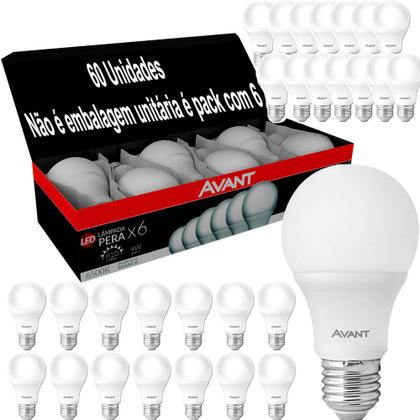 Imagem de Kit 60 Lâmpada Led 9w Bulbo Soquete E27 Bivolt Casa Comércio