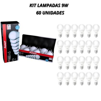 Kit 60 Lâmpada Pera 9w Pack C/6 Branco Frio 6500k Avant Imagem de Kit 60 Lâmpada Pera 9w Pack C/6 Branco Frio 6500k Avant