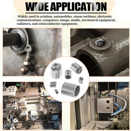 Imagem de Kit 60 molas fixaçao aço inox reparo rosca postiça helicoil