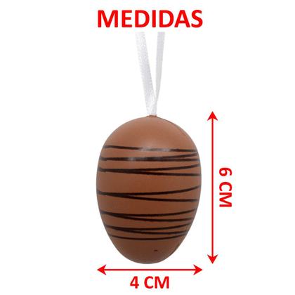 Imagem de Kit 60 Pendente Ovos Páscoa Coelho Enfeite Decorativo 6x4cm