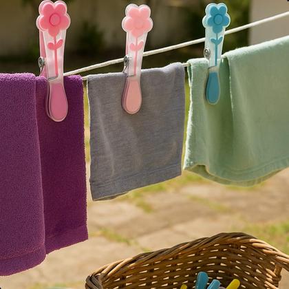 Imagem de Kit 60 Pregador de Roupas Plástico Resistente Emborrachado Oba Flores Sanremo