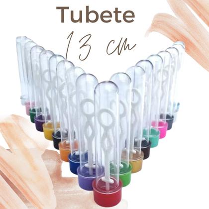 Imagem de Kit 60 Und Tubete Bolha 13cm Acrílico Com A Tampa Colorida casamento formatura