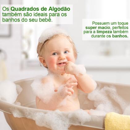 Imagem de Kit 600 Algodão Quadrado Bellacotton para Bebê 6 pacotes com 100