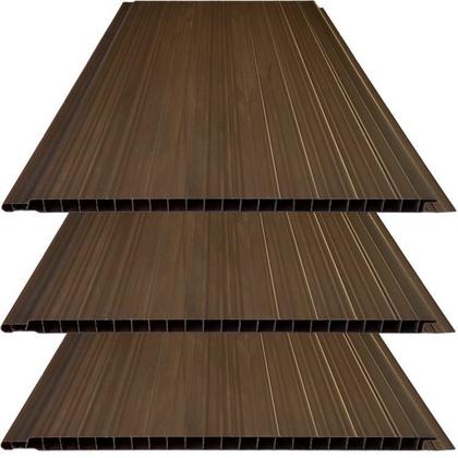 Imagem de Kit 60m² Forro de PVC 10MMX20CMX3M Marrom/Mogno Bariri