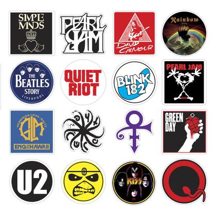 Imagem de Kit 64 Adesivos Logo Bandas De Rock Vintage