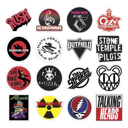 Imagem de Kit 64 Adesivos Logo Bandas De Rock Vintage
