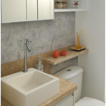 Imagem de Kit 6m Adesivo Vinílico Marmore Calacatta Cinza Autocolante 200x60cm