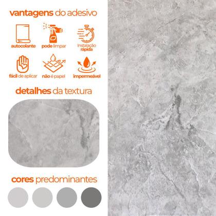 Imagem de Kit 6m Adesivo Vinílico Marmore Calacatta Cinza Autocolante 200x60cm