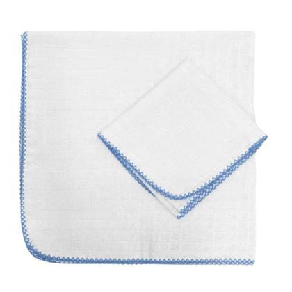 Imagem de Kit 6Pçs Enxoval Cueiro+Toalha De Pano+Toalha De Banho Azul