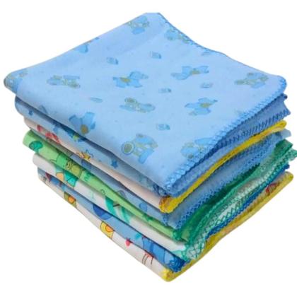 Imagem de Kit 6Pçs Enxoval Cueiro+Toalha De Pano+Toalha De Banho Azul