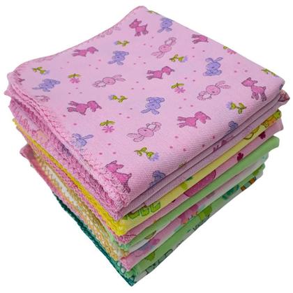 Imagem de Kit 6Pçs Enxoval Cueiro+Toalha De Pano+Toalha De Banho Rosa