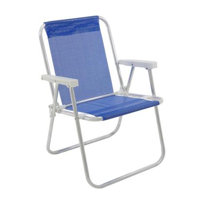 Imagem de Kit 6x Cadeiras de Praia Alta Alumínio Piscina Camping Pesca Lazer Várias Cores Qualidade Premium
