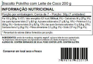 Imagem de Kit 7 Biscoito Polvilho com Leite de Coco Fruta Natural