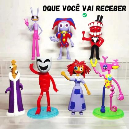 Imagem de Kit 7 Bonecos Jogo Digital Circus Colecionável Pvc Resistente