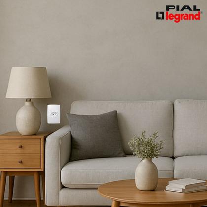 Imagem de Kit 7 Conjunto Tomada 20a 2p+t 4x2 Branca 615081bc Pial Plus+