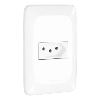 Imagem de Kit 7 Conjunto Tomada 2P+T Branco pop 10a 250v 4x2 pial legrand LGX030 com placa e suporte