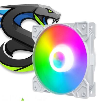 Imagem de Kit 7 Cooler Fan Snaker Shadow ARGB 120mm Silencioso Branco