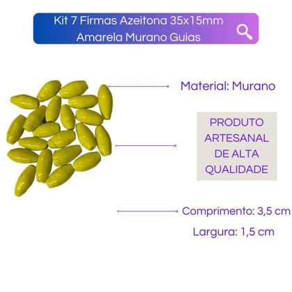 Imagem de Kit 7 Firmas eitona 35X15Mm Amarelo Murano Guias