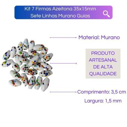 Imagem de Kit 7 Firmas eitona 35X15Mm Murano Guias - Escolha A Cor